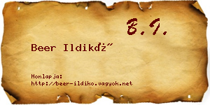 Beer Ildikó névjegykártya